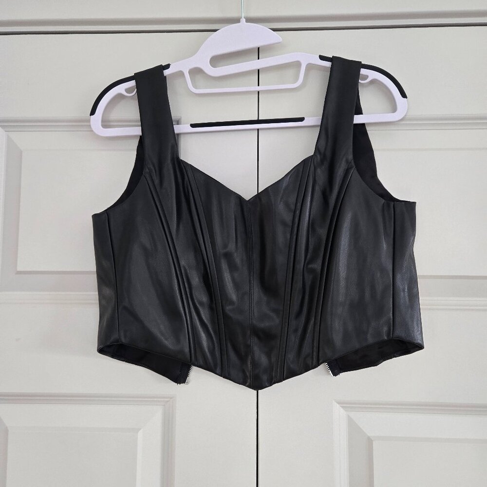 Black leather top